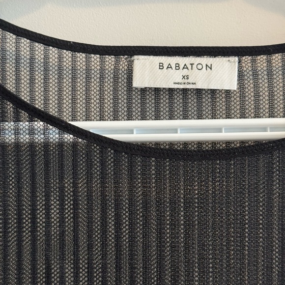 Aritzia Babaton Humbert Blouse Black Mesh Top Size XS Shell - Picture 9 of 9